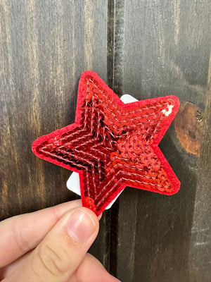 Sequin Hat Patches- "Red Star" (3X3)