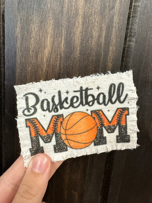 Gauze Fabric Hat Patches- "Basketball Mom" Stars