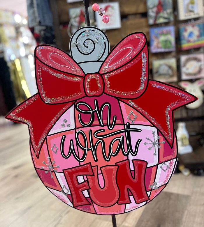 Wall Décor Hanger- "Oh What Fun" Christmas Ornament