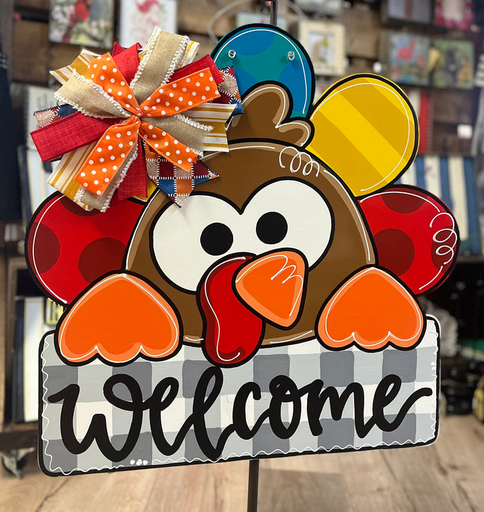 Wall Décor Hanger- "Welcome; Turkey" With Bow