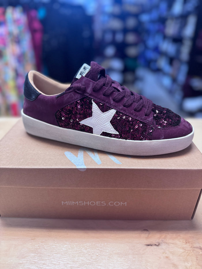 Candace Shoes- Maroon Glitter Stars