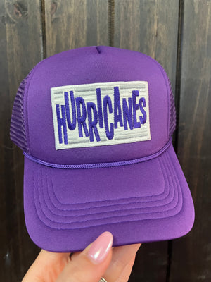 "Square Lined Hurricanes" Purple Puffy Hat