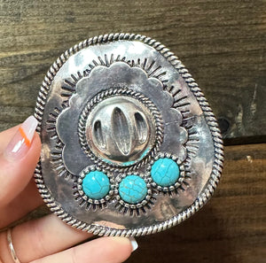 Belt Buckle- "Turquoise Cowboy Hat"