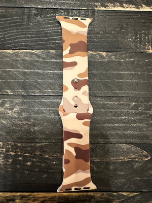 Silicone Watchband- Brown & Cream Camo