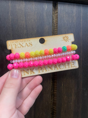Pink Panache "Small" Cluster Bracelets- "Big Multicolor & Mini White" Mixed