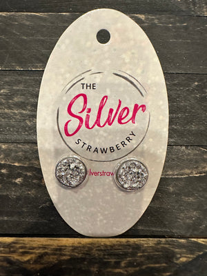 Dainty Stud Earrings- "Silver Crystal"