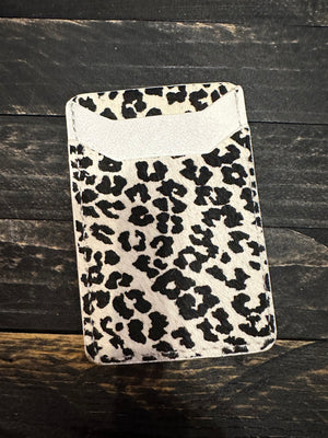 Phone Card Holders- Black & White Mini Cheetah