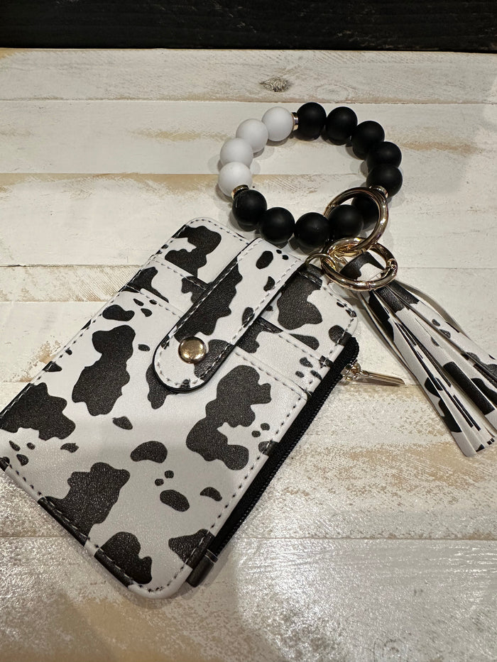 Reilly Wallet- "Black Cow Print"