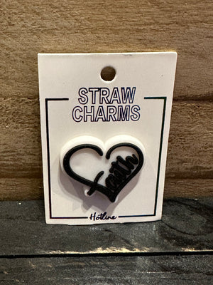 Straw Charms- "Faith" Heart