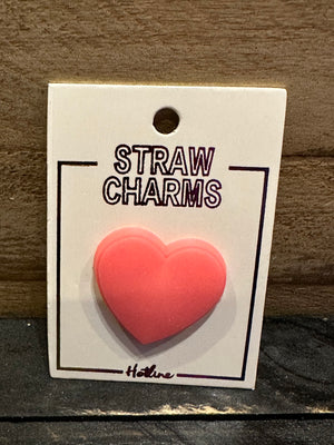 Straw Charms- "Pink Heart"