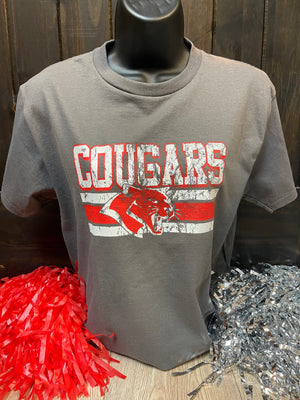 Cougars- Charcoal Grey "Cougars w/ Mascot"