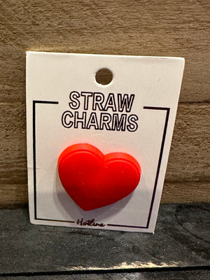 Straw Charms- "Red Heart"