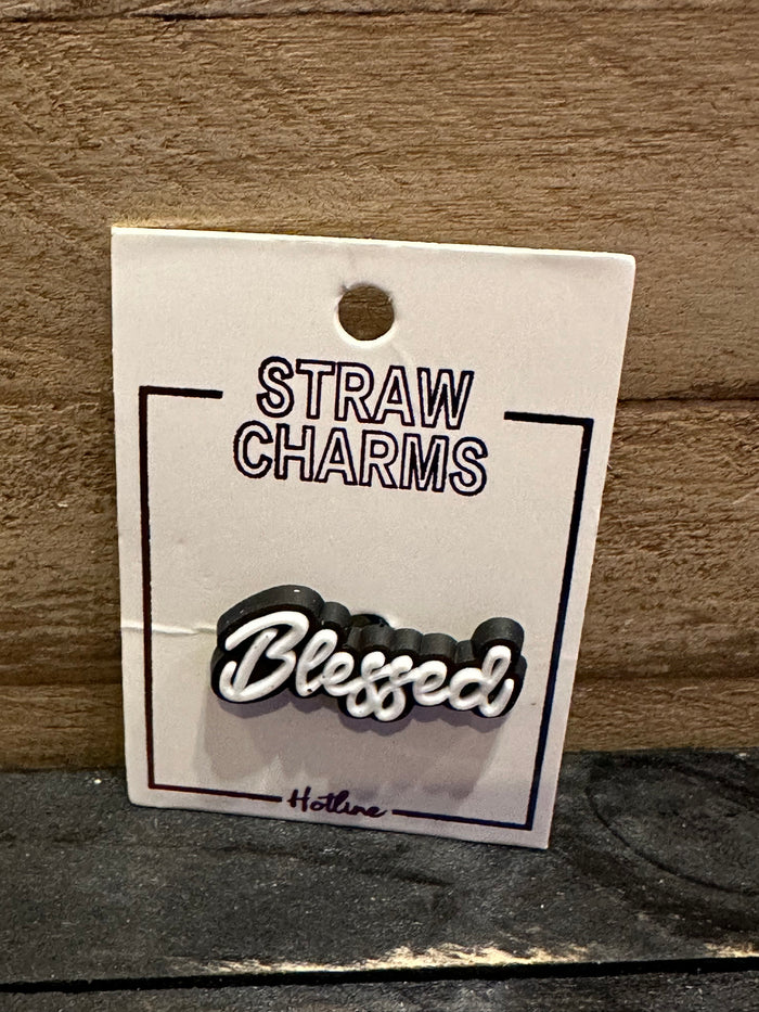 Straw Charms- "Blessed"