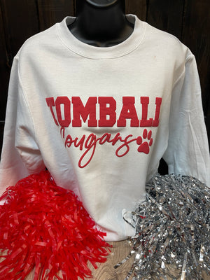 Tomball- Puffed "Tomball Cougars" White Pull Over