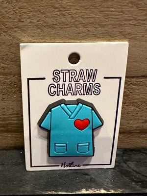 Straw Charms- "Red Heart Scrub"