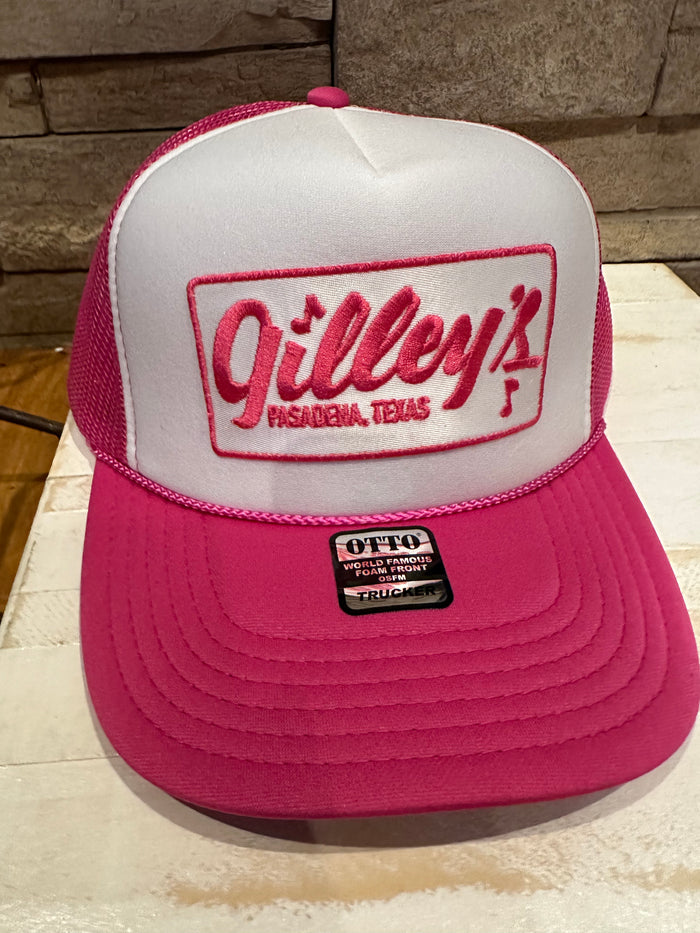 "Gilley's: Pasadena, Texas" Pink & White Patch Puff Hat