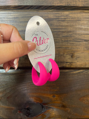 Sheila Earrings- Hot Pink