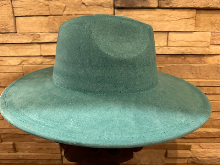 Suede Fedora (Wide Brim)- Teal