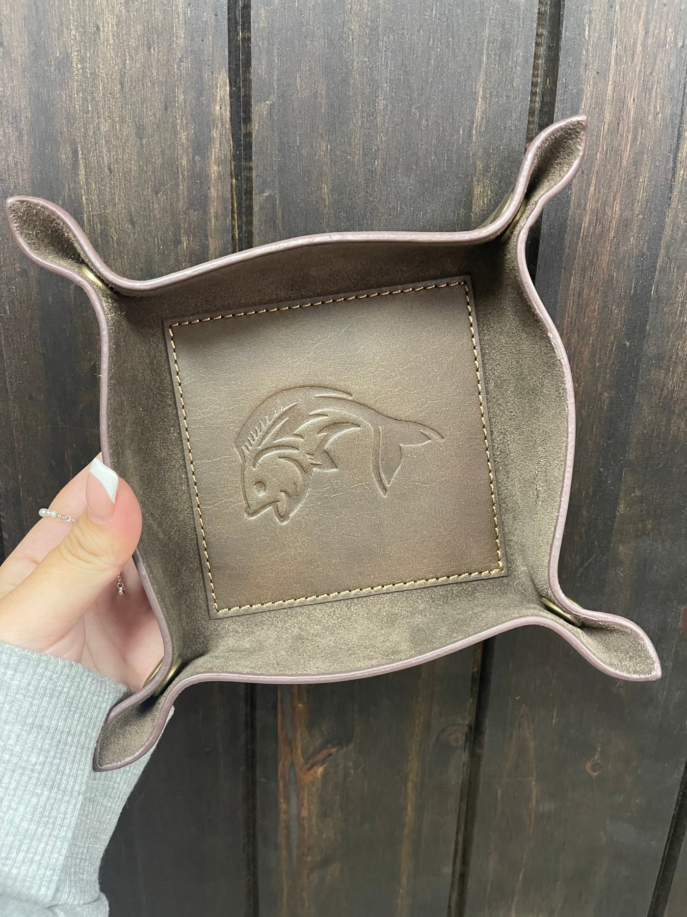 fish leather accessories Men's Gifts- "Fish" Leather Valet Tray – The Silver Strawberry