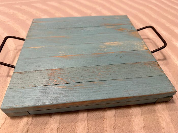 Farmhouse Rustic Tray- Small Turquoise