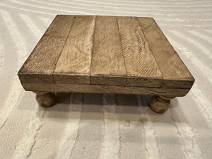 Tabletop Trays- "Natural Wood Square" Wood Pedestal