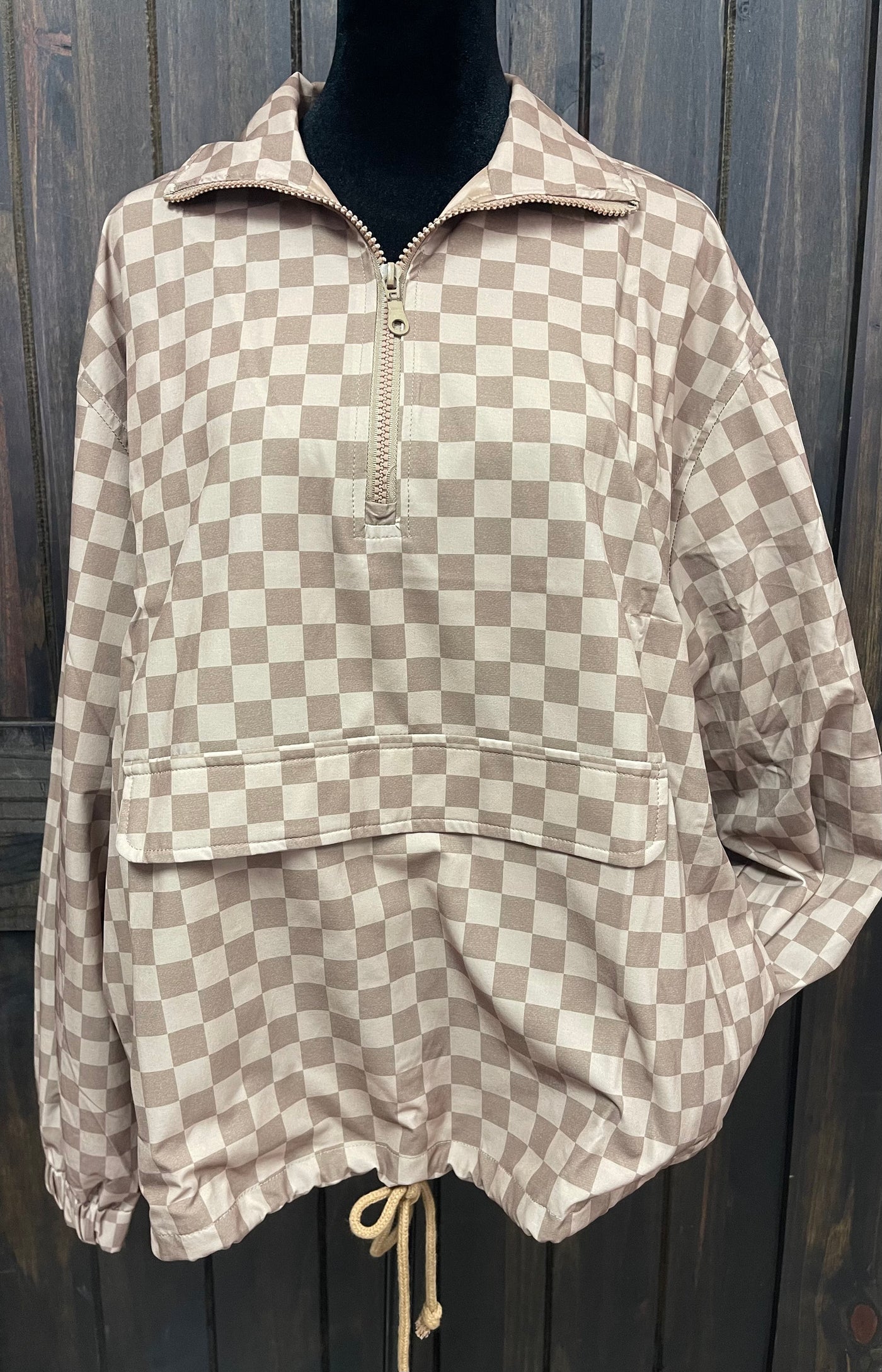 Brown Checkered Wind Breaker Jacket – The Silver Strawberry