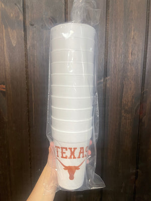 Styrofoam Cups- "Hook 'Em" Texas