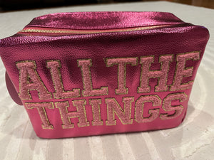 "Monica" Chenille Bag- "All The Things" Shiny Pink