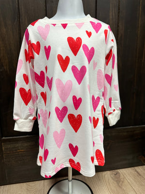 "Red & Pink Hearts" Valentine's Kids Dress