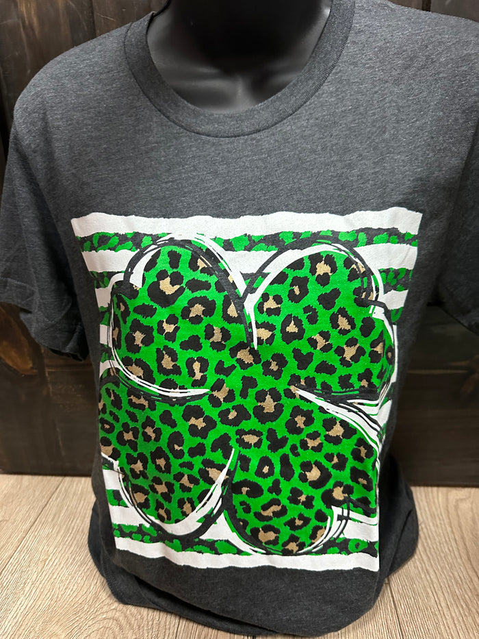 "Cheetah Four Leaf Clover" Tee