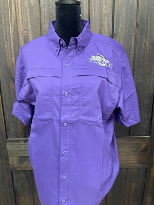 Hurricanes- Men's Klein Cain Logo Purple Fishing Shirt