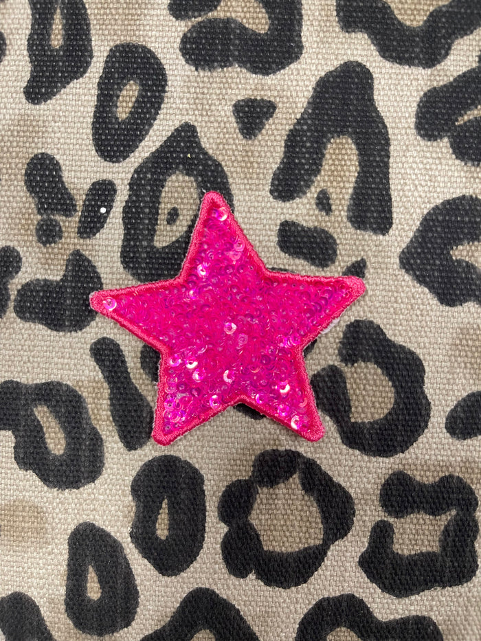 Sequin Patches- "Star; Small" Neon Pink