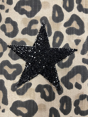 Stoned Beaded Patches- "Black Star" Large