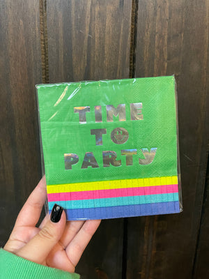 Cocktail Napkins- "Time To Party"