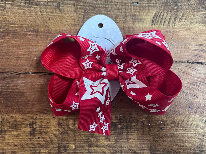 Raven Bows- Red & White Stars