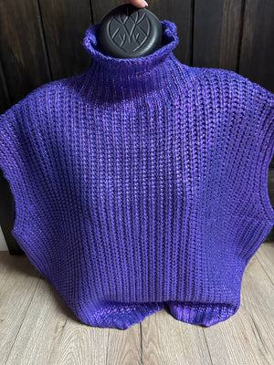 "Purple Iridescent" Turtle Neck Vest