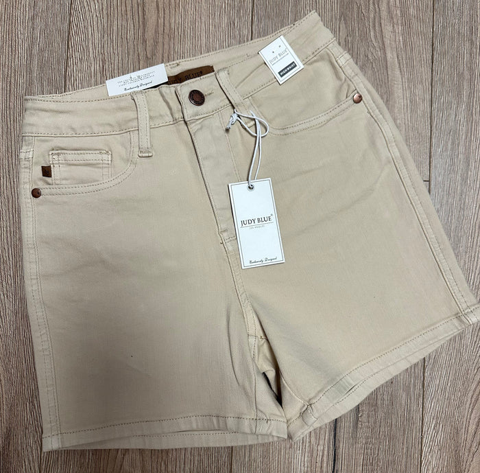 Judy Blue Shorts- "Khaki" Dyed Embroidery Pocket