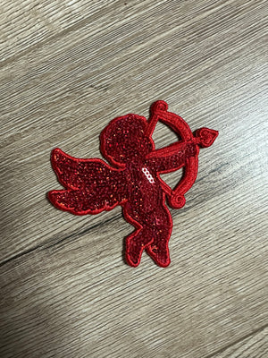 Chenille Sequin Patches- "Red Cupid"