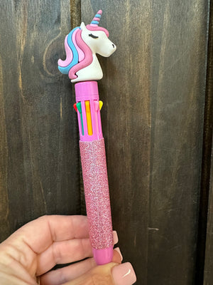 Multicolor Click Pen- Unicorn