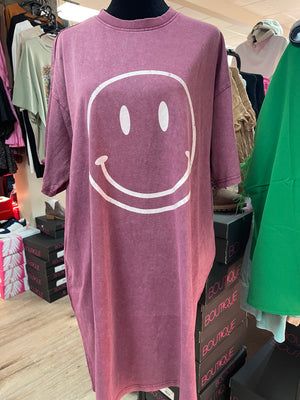 "Smiley" Mulberry T-Shirt Dress