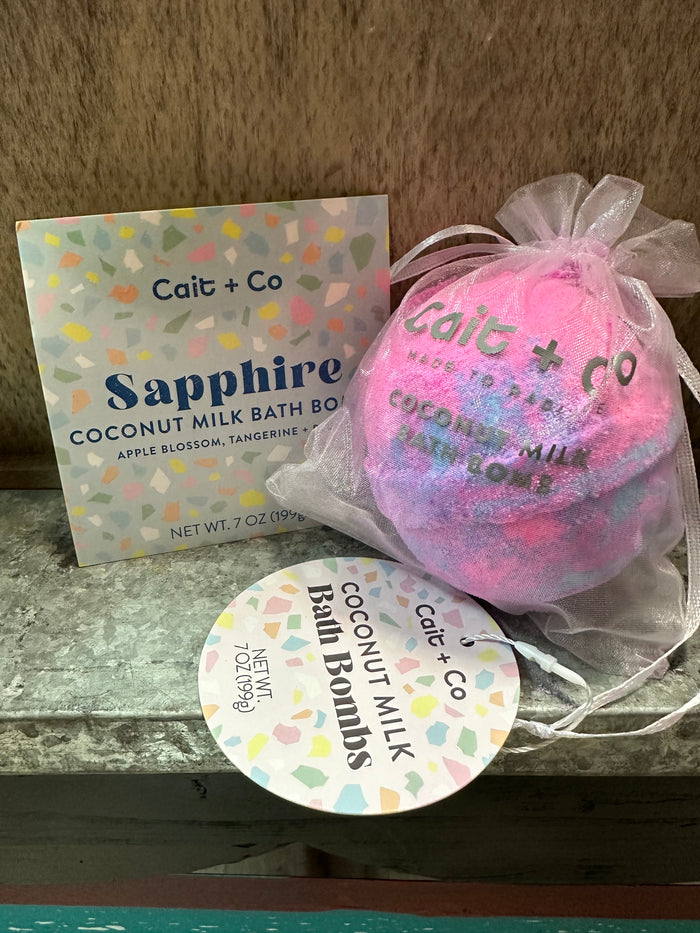 "Sapphire" Bath Bombs- Apple Blossom, Tangerine + Plum