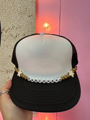 "Scarlett" Hat Bands- "Ranch Hand" Stars & Gold Beads