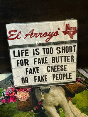 El Arroyo Cocktail Napkin Collection- "Fake Cheese"