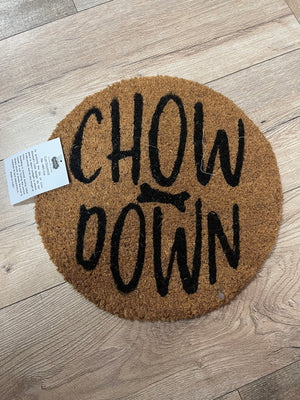 Coir Pet Bowl Mat- "Chow Down"