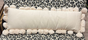 Long Pillow- Cream "Pom Pom"