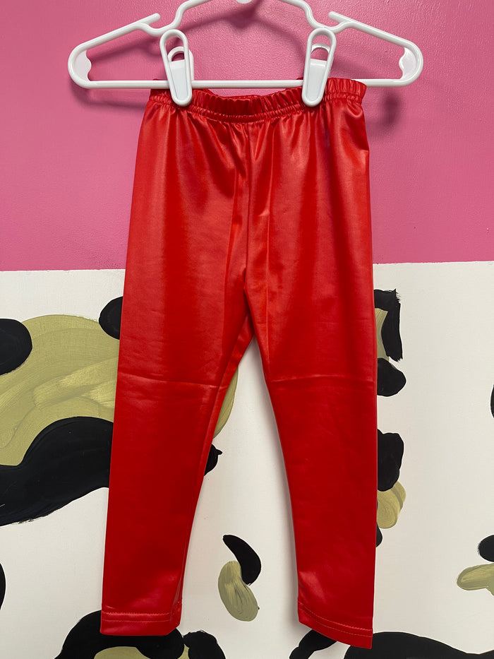 Pleather Leggings- "Cherry Red"