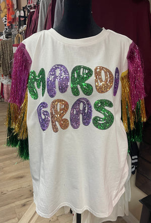 "Mardi Gras" Sequins Top