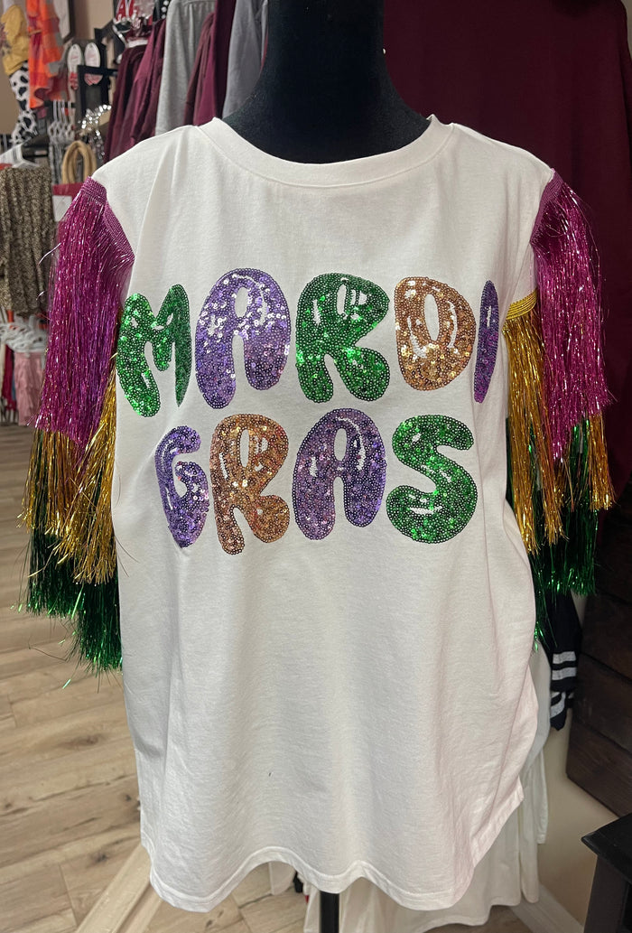 "Mardi Gras" Sequins Top