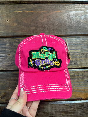 "Mardi Gras" One Size; Pink Hat