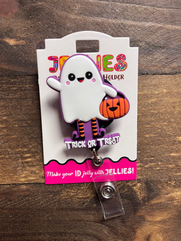 Badge Reels- "Trick Or Treat; Ghost" Silicone